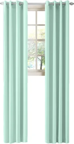 Miniatura 48 de LA PALMA Cortinas opacas con aislamiento térmico y ojales, para sala de estar, dormitorio, paquete de 2 paneles