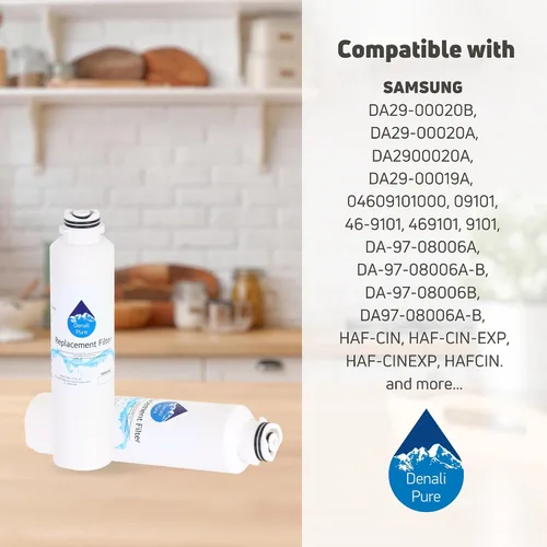Miniatura 9 de Paquete de 3 filtros de agua de repuesto para refrigerador Samsung RF261BEAESR/AA-0001, compatible con Samsung DA29-00020B, DA29-00020A, cartucho