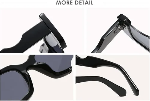 Miniatura 4 de Gafas de sol rectangulares pequeñas irregulares para mujer gafas de sol punk vintage protección UV