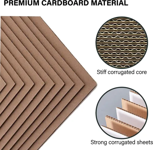 Miniatura 2 de Paquete de 200 hojas de cartón corrugado Kraft de 4 x 6 pulgadas, planos a granel de primera calidad para camisetas, envíos, correo, manualidades