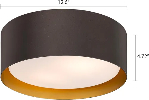 Miniatura 3 de Casia Luces de techo empotradas para dormitorio, montaje empotrado cerca del techo en acabado de metal de bronce aceitado con vidrio esmerilado