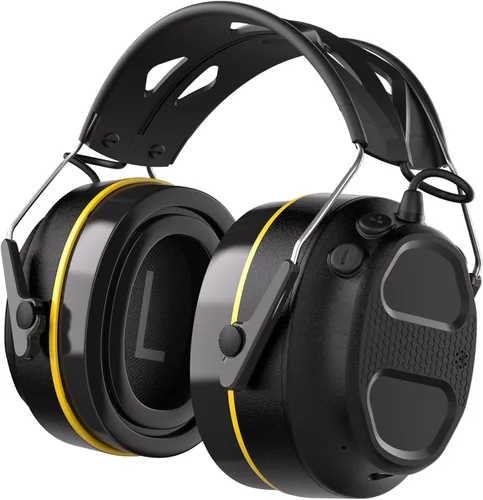 Miniatura 9 de Gel Ear Pad Bluetooth Hearing Protection Headphones, 30dB SNR, 120H Playtime, Safety Earmuffs for Mowing, Landscaping