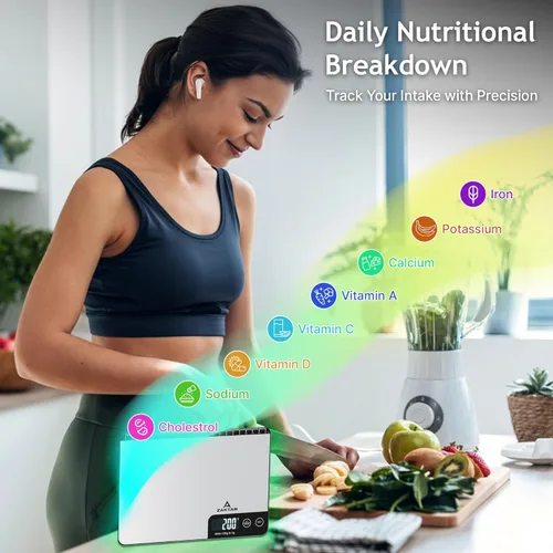 Miniatura 7 de Báscula inteligente de alimentos con aplicación, báscula digital de cocina, báscula para hornear, escala de calorías, calculadora nutricional
