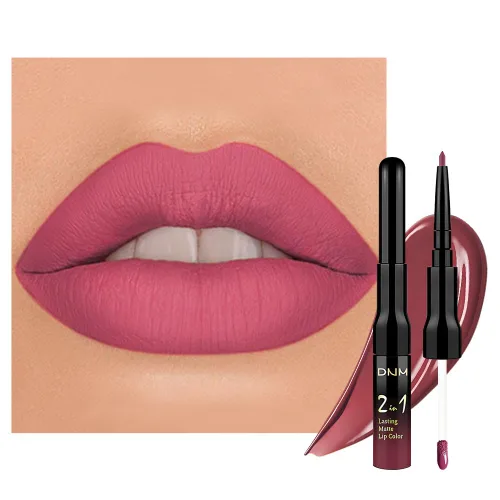Miniatura 28 de evpct 3 Piezas Delineador de Labios Mate Ciruela Oscuro Morado Rosa Rojo Oscuro y Juegos de Lápiz Labial Líquido para Mujeres de Larga Duración