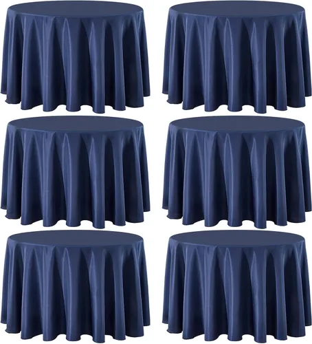 Miniatura 43 de Paquete de 2 manteles redondos de 90 pulgadas, manteles lavables de poliéster de lino decorativo para la mesa del comedor, banquetes, fiestas