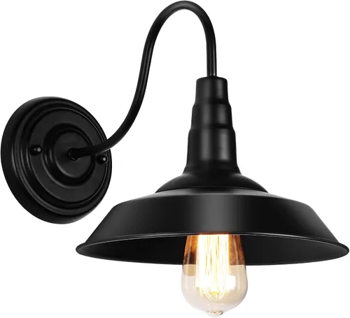 Miniatura 4 de Lightess Black Lámpara de pared con iluminación industrial clásica de metal