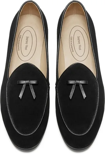 Journey West Suede Tassel Loafer for Women Slip-on Belgian Penny Loafers Shoes for Women in Many Colors