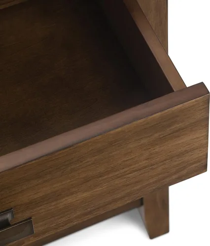 Miniatura 8 de SIMPLIHOME Mesita de noche artesanal de madera maciza de 24 pulgadas de ancho en marrón otoño, mesa auxiliar o auxiliar contemporánea con 1 cajón