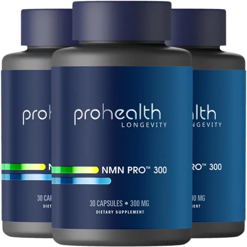 ProHealth NMN Pro 300 (30 cápsulas, paquete de 3) clínicamente estudiado Uthever® NMN. Precursor NAD+ para energía celular, apoyo mitocondrial y