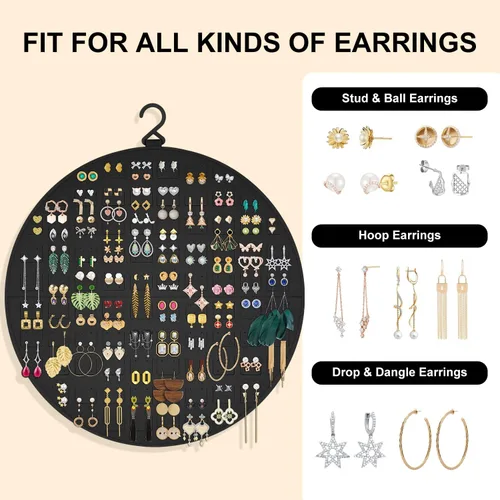 Miniatura 2 de Organizador de Aretes, Soporte Colgante para Aretes, Capacidad para Hasta 128 Pares, Organizador de Almacenamiento para Aretes de Perno, Organizador