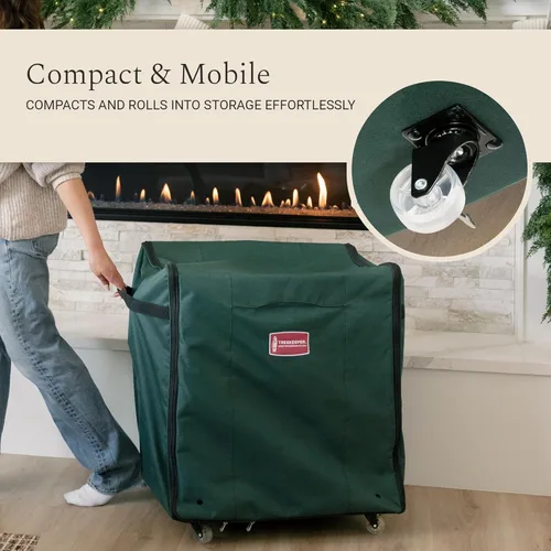 Miniatura 3 de TreeKeeper Caja de almacenamiento telescópica de adornos navideños con divisores: organizador ajustable con capacidad para 120 adornos de hasta 4