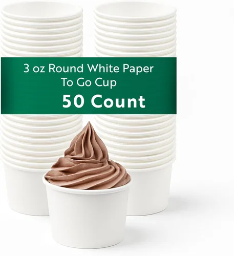 Miniatura 61 de Coppetta - Vasos de postre de 5 onzas, 50 tazas desechables para helado, tapas se venden por separado, cuencos de yogur congelado resistentes