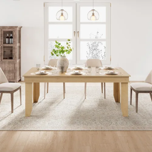 Miniatura 25 de GarveeHome Mesa de comedor de granja para 6-8 personas, mesas de cocina de 71 pulgadas de largo con marco resistente de madera, mesa rectangular