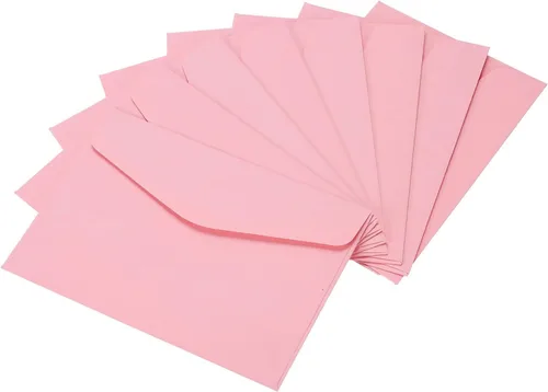 YOKIVE Paquete de 60 sobres para tarjetas de regalo, nota de felicitación de negocios, sobre soporte para artículos pequeños, ideal para Rosado