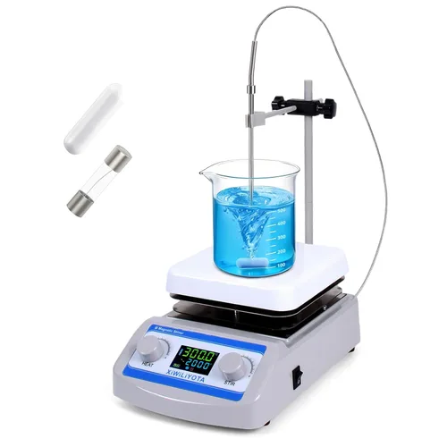 Miniatura 8 de Agitador Magnético Placa Caliente con Barra de Agitación 100 a 2000rpm Agitador Magnético de Placa Caliente 180W Potencia de Calentamiento Máx 520℉