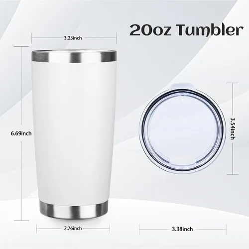 Miniatura 12 de StarSpeed Vaso de 20oz a granel con tapa, acero inoxidable de doble pared aislada al vacío, taza de café con recubrimiento de polvo para bebidas
