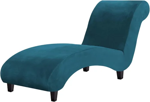 Miniatura 16 de H.VERSAILTEX Funda de Terciopelo para Chaise Lounge, Funda de Chaise sin Brazos de Lujo para Sala de Estar, Lavable a Máquina, Gris