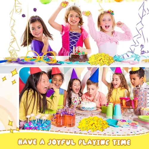 Miniatura 6 de Jerify 60 unidades de bolas de estrés con forma de sonrisa de estrella para niños, mini bolas de espuma a granel, juguetes para aliviar el estrés