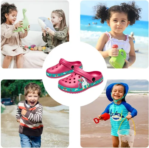 Miniatura 3 de OHSNMAKSL Pantuflas tipo zueco para niños, sandalias de jardín, zapatos de agua, zapatillas de deporte de dibujos animados para niños y niñas
