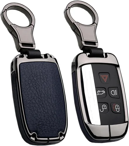 SANRILY Funda protectora para llaves Land Rover LR4 para Range Rover Discovery Sport sin llave, cubierta protectora para Jaguar XF, color azul