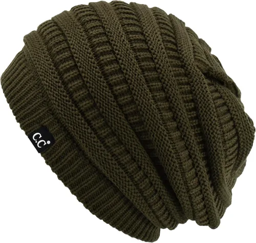 Miniatura 62 de C.C Winter Oversized Beanie Hat with Fuzzy Lining – Thick Knit Thermal Beanie for Cold Weather, Soft Warm Fleece Lined Cap