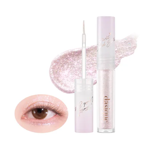 Miniatura 12 de dasique Starlit Jewel - Brillo líquido c #01 Frozen Gold Sombra de purpurina parpadeante Maquillaje coreano Maquillaje de ojos brillante