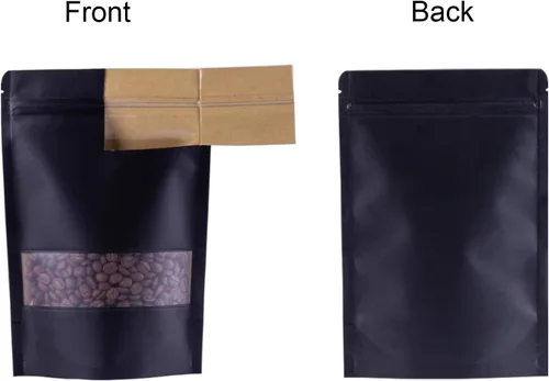 Miniatura 7 de Allinclusive Bolsas resellables a prueba de olores, con cierre hermético negro, con muesca de desgarro para ventana mate, para carne seca