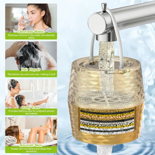 Miniatura 3 de Filtro de Baño para Tina - Filtro de Agua KDF-55 para Grifo de Tina, Elimina la Mayoría del Cloro, Plomo, Fluoruro y Metales Pesados Suavizante