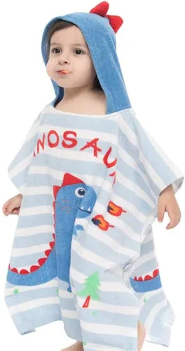 Toalla de playa con capucha para niños, toalla de baño para niños, toalla de baño de algodón con patrón de animales, toalla de ducha para niños y