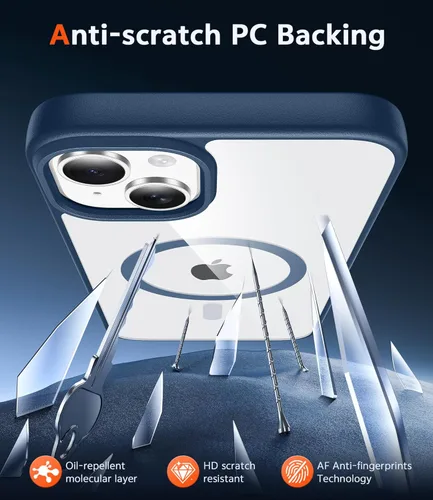 Miniatura 99 de FNTCASE Funda para iPhone 13 Pro-Max: Fundas magnéticas transparentes compatibles con Magsafe Slim anti amarillamiento protección contra caídas