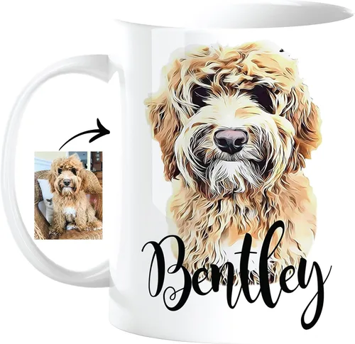 Taza personalizada con retrato de mascota – Taza personalizada con retrato de perro o gato, regalo para amantes de mascotas