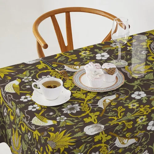 Miniatura 28 de Mantel Floral Retro de Pájaros, Diseño Original Bohemio William Morris Estampado Cubierta de Mesa para Hogar Picnic Fiesta Comedor Cocina William