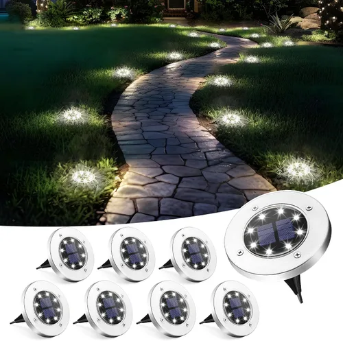 Miniatura 9 de SOLPEX Luces solares impermeables para exteriores, paquete de 8 luces solares para suelo, luces solares de jardín, iluminación de paisaje
