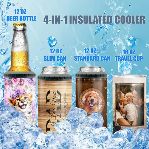 Miniatura 6 de Dorris A Day At The Beach Restore The Soul Can - Vaso enfriador de latas con nombre personalizado 4 en 1 con aislamiento de 16 onzas con tapa, Playa