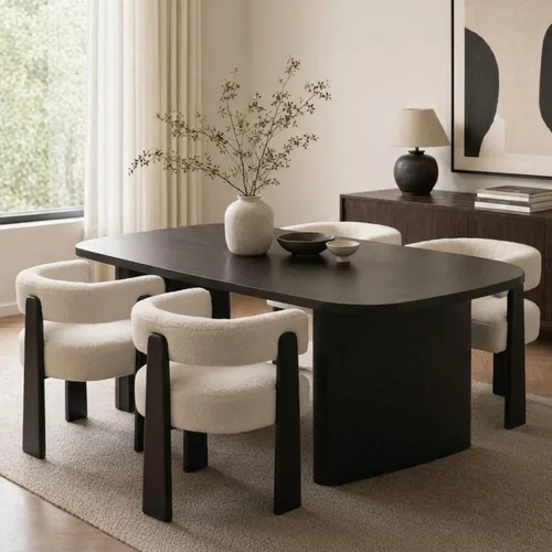 Miniatura 24 de Hyfirm Juego de 2 sillas de comedor de barril beige y dorado, modernas sillas tapizadas de terciopelo con respaldo curvado para isla de cocina