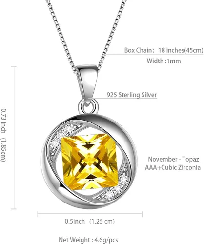 Miniatura 6 de Aurora Tears 925 Sterling Silver 12 Birthstones NecklaceEarringRingBracelet Women Birthstone Pendant Crystal Fashion Birthday Jewelry Christmas Gift