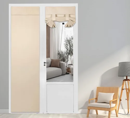 Miniatura 32 de PI Cortina Opaca Frontal, Cortina de Puerta Pequeña con Privacidad y Aislamiento Térmico para Puerta Francesa/Puerta Corrediza/Puerta de Patio, 1