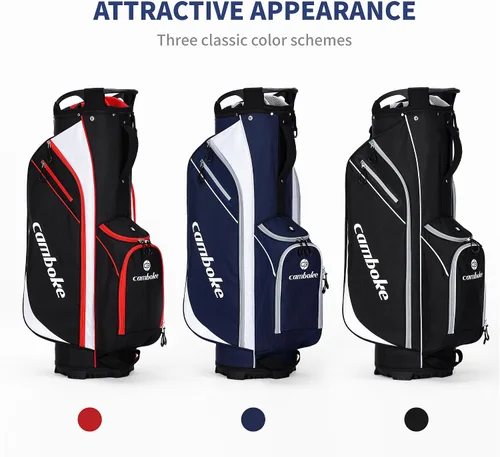 Miniatura 9 de Bolsa ligera para carrito de golf con divisores de longitud completa de 14 vías, bolsa enfriadora, bolsa de golf para hombres y mujeres con correa