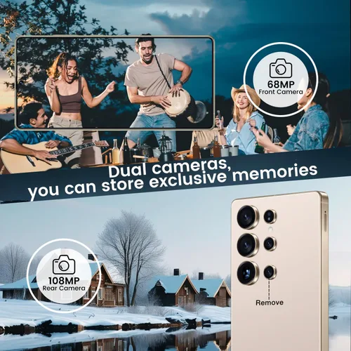 Miniatura 6 de JQAKP I25 Ultra Smartphone 16+512GB Android 14 Snapdragon 8 Gen 3 Cámara dual de 68MP+108MP Batería de 7000mAh Pantalla FHD+ de 6.99