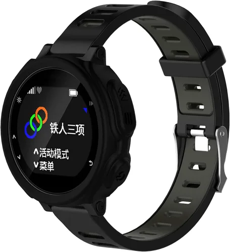 Miniatura 2 de RuenTech Comaptible para Forerunner 235 735XT Watch Case, silicona suave, a prueba de golpes y resistente a los golpes, funda protectora para Negro