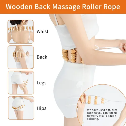 Miniatura 3 de AiRelax Paquete de 7 herramientas de masaje de terapia de madera para moldear el cuerpo, masajeador de celulitis, kit de maderoterapia colombiana, 7