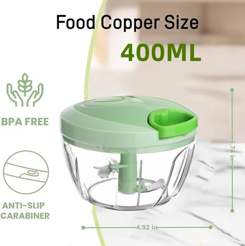 Miniatura 7 de Picador de verduras manual de alimentos con contenedor, cortador de verduras de cuerda manual para ensalada, ajo, nuez y cebolla