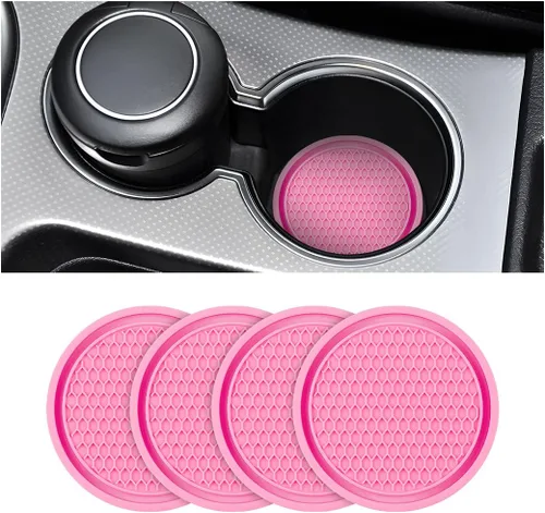 Miniatura 10 de Paquete de 4 portavasos para auto, portavasos universal antideslizante de 2.75 pulgadas de diámetro, duradero, compatible con la mayoría de los Rojo