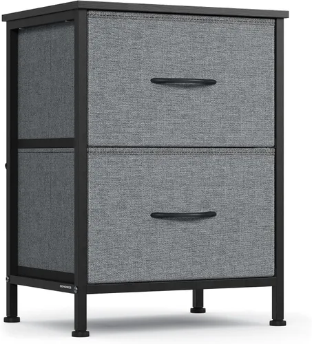 Miniatura 12 de SONGMICS Cajonera para dormitorio, cómoda con cajones, mesita de noche, acero, MDF, 2 cajones de tela no tejida, unidad organizadora