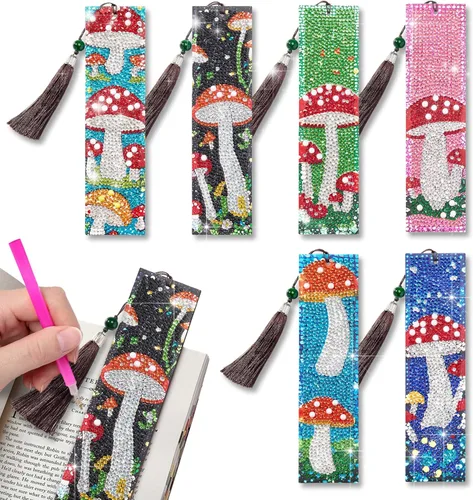 Miniatura 7 de Juego de 8 marcapáginas de esquina con diamantes para adultos, pintura por puntos, para manualidades, gema pequeña Dotz, regalos para mamá, regalos