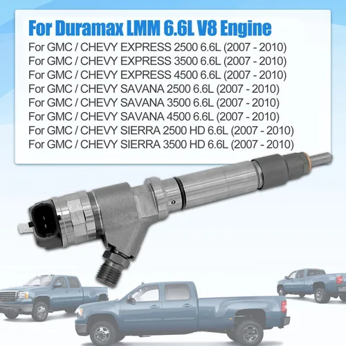 Miniatura 3 de 0445120082 Inyector de combustible para GMC Chevy 6.6L V8 LMM Duramax Diesel 2007-2010 Express 2500 3500 4500 Savana 2500 3500 4500 Silverado Sierra