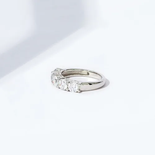 Miniatura 6 de Tienda Collection Sterling Silver Five-Stone Ring set with Round Cut Infinite Elements Cubic Zirconia