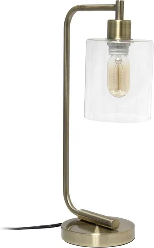 Miniatura 12 de Simple Designs LD1036-CHR Bronson Lámpara de Mesa de Linterna de Hierro Industrial Estilo Antiguo para Escritorio y Mesita de Noche con Pantalla