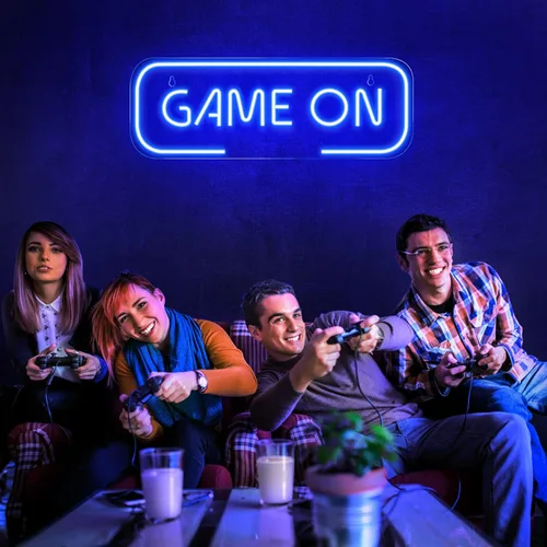 Miniatura 6 de Señal de neón de juegos Kavaas, señal de neón Game On para decoración de sala de juegos - señal de neón LED de juego para decoración de habitación