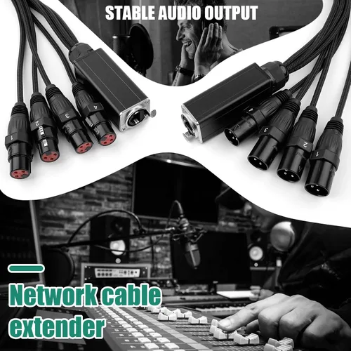 Miniatura 4 de Extensor de cable de audio serpiente de 4 canales XLR a Ethercon RJ45 CAT5/CAT6 para grabación de iluminación de sonido de escenario en vivo